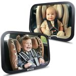 Onco Baby Car Mirror for Back Seat (2-Pack) - Award-Winning Baby Mirror for Car Back Seat, 100% Shatterproof Car Baby Mirror, Shakeproof Newborn Essentials, Baby Essentials for Newborn Baby