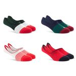 SockSoho No Show Casual Socks for Men | Combo of 4 | (Color: Multicolor | Loafer Length | 7-11 UK Size)