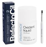 RefectoCil Blue Black (#2) Hair Tinting Kit Includes Eyebrow Tint + Liquid Oxidant 3% + Mixing Brush