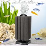 AQQA Aquarium Sponge Filter, Submersible Fish Tank Filter, Ultra Quiet Internal Aquarium Filter for Breeding Fry Shrimp Betta Tank with Spare Sponge (S for 15-120L)