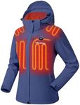 Venustas Women's Slim Fit Heated Jacket with Battery Pack, Windproof Electric Insulated Coat with Detachable Hood