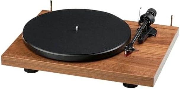 Pro-Ject Debut E Carbon, Plattenspieler mit Carbon Tonarm, Ortofon 2M Red Tonabnehmer, elektronischer Geschwindigkeitsumschaltung, Made in Europe (Walnuss)