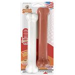 Nylabone 2 x Dura Chew Extreme Tough Dog Chew Toy Bones, 1 Bacon & 1 Chicken, Large, For Dogs Up To 23 kg