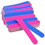 Wobe 100 pcs Disposable Nail Files Double Sided Emery Boards Manicure Tools Blue and Pink Nail Buffering Files Emery Boards Pedicure Tools Set Home or Professional Beauty Care