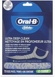 Oral B Glide Floss Picks, Pro-Health Deep Clean, Clean Mint Flavor Dental Floss, 75 Count