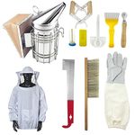 DYJD Beekeeping Tools Kit Accessories Set Bee Hive Starter Kit Beekeeper Supplies with Beehive Smoker Brush Scraper,11pcs
