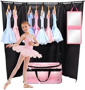 Dance Bag with Garment Rack and Curtain, 28" Rolling Dance Competition Duffle Bag with Garment Rack | Portable Dance Changing Room Suitcase for Dancers Athlete Livestreamer Cheerleaders