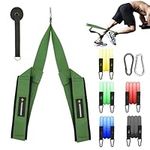 Reverse Squat Strap for Hip Flexor Training，Tricep Pull Downs, Gym Training Equipment，Resistance Bands and Door Anchor Included (Green)