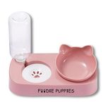 Foodie Puppies Gravity Cat Food and Water Bowl Set - (Red) | 2in1 Automatic Drinking Flowing Water and Food Bowl | Detachable Elevated Cat Bowl Stand Wet and Dry Food Bowl for Cats & Small Dogs