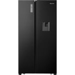 Fridgemaster MS91520DEB Non-Plumbed Total No Frost American Fridge Freezer - Black - E Rated