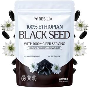 Resilia Ethiopian Black Seed Softgels 1000mg Per Serving – Premium Nigella Sativa Seed Oil Supplement – Digestive & Immune Support Formula – Easy to Swallow Soft Capsules 180 Count (Pack 3)