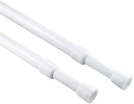 KXLife 2 Pack 5/8" Heavy Duty Sping Tension Curtain Rod, Refrigerator Tension Rods White 16 to 28 Inch