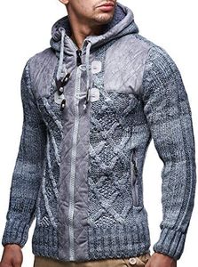 LEIF NELSON pour des Hommes Cardigan LN20225; Taille XL,Gris