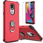 lovpec Mobile Cases for LG Stylo 5 with Soft TPU Screen Protector, Ring Magnetic Holder Kickstand Phone Cover Case for LG Stylo 5 Plus/LG Stylo 5V (Red)