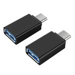 TECHNOPLAY USB C Adaptor to USB A 2 Pack with OTG Technology USB Type C Converter compatible with Mac Books Pro Chrome Samsungs S20 S10 Nexus 6P Nokia Xperia Google Pixel HTC Huawei