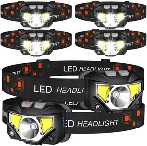 LHKNL Headlamp Flashlight,6-Pack Lumen Ultra Bright LED Rechargeable Headlight with White Red Light,Waterproof Motion Sensor Head Lamp,8 Mode for Outdoor Camping Running Cycling Fishing