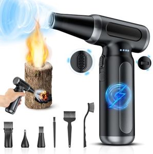 Electric Compressed Air Duster - 33,0000 RPM Rechargeable Cordless Turbo Blower, Portable Air Blower Gun for Cars, PC, Keyboard, Home & Outdoor Dust Cleaning (Replaces Compressed Air Cans)