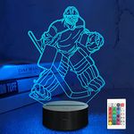 Hockey Goalie Night Light, Lampeez 3D Illusion LED Hockey Player Lamp, 16 Colors Changing Remote Control Bedside Home Decor, Xmas Birthday Gift for Sport Fan Kid Children