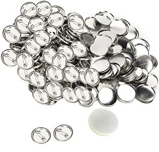 QANYEGN 100Pcs Blank Pin Buttons, Round Button Making Supplies, Metal Button Pin Badge for Crafts, Gifts, Badges, Souvenirs, DIY Brooches (32mm)