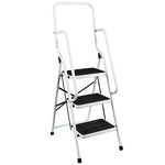 Home Vida 3 Step Ladder With Safety Handrail Foldable Safety Non Slip Matt Safe Heavy Duty