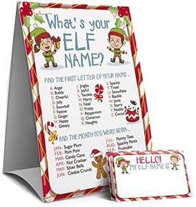 Christmas Games Sign - What's Your Elf Name Game, Christmas games for families, Christmas Party Games, Holiday games（32C）