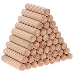 Faankiton 500 Pieces Wooden Dowel Pins 8x40mm, Straight Grooved Wooden Dowel with Bevelled End, Fluted Hardwood Wooden Dowel Pins, Fluted Wooden Dowel for Crafts, Furniture, etc.