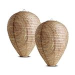 Wasp Nest Decoy-Hanging Wasp Repellent-Eco Friendly Effective Paper Hanging Fake Wasp Nest Bee,Wasp & Hornet Control for Home and Garden Outdoors (2Pack)