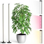 Grow Light for Indoor Plants with Stand, 243 LEDs 3 Models Yellow/Purple/Full Spectrum Light 150° Wide Illumination Area, Vertical Standing & Horizontal Plant Grow Lamp (2 Pcs)