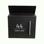 One of a kind design UK Personalized Contemporary Post Box, Letter Box, Mailbox, Waterproof Design Postbox, with Contemporary Lines & Newspaper Slot, Wall Mounted, Lockable (Black)