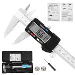 Digital Caliper Measuring Tool, Stainless Steel Vernier Caliper Digital, Micrometer Calipers with Large LCD Screen, Auto-Off Feature, Inch Millimeter Conversion, 6 Inch Caliper Tools for DIY/Household