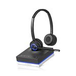 Leitner LH675 3-in-1 Wireless Office Headset with Mic – Wireless DECT Headset for Office Phone, Computer and Cell Phone – 5 Year Warranty – Dual-Ear