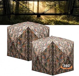 FUNHORUN Hunting Blind Ground Blind 360 Degree See Through, 2/3 Person Lightweight Soft Material Pop-Up Tent, Easy-Fold Portable Concealed Shelter, Pack of 2