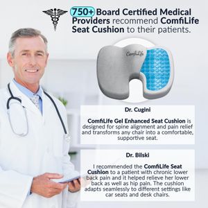 ComfiLife Gel-Enhanced Memory Foam Seat Cushion – Non-Slip Coccyx Support for Back Pain Relief