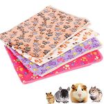 Oncpcare 4 Pack Hamster Blanket, Soft Warm Pet Fleece Blankets Sleep Mat Pad Cover Flannel Throw for Rat Hedgehog Degu Gerbil