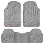 Motor Trend FlexTough Performance All Weather Rubber Car Floor Mats - 3 Piece Odorless Floor Mats for Cars Truck SUV, BPA-Free Automotive Floor Mats, Heavy-Duty Waterproof Liners (Gray), (MT-773-GR)