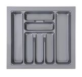 LEVON Plastic Cutlery Tray For Kitchen Drawer,Cutlery Stationery Organizer, Moduler Kitchen Basket, Grey, (21 X 19 Inch)