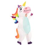 Spooktacular Creations Kids Inflatable Costume, Full Body Unicorn Air Blow Up Halloween Costumes(White, Child (7-10))