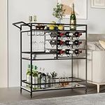 DAWNYIELD Black Bar Cart for The Ho