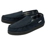 Dunlop Mens Faux Suede Moccasin Slippers - Navy - UK 9