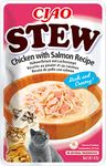 Ciao Stew by INABA Cat Treat - Chicken with Salmon - 1 Pack (40g total) / Moist Cat Treat, Delicious & Healthy Snack, Food Topper, Side Dish, Complement, Natural, Grain Free