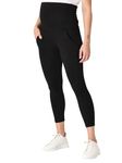 The Mom Store Comfy Maternity Leggings | Comfortable | Soft | Pre and Post Pregnancy | 95% Cotton 5% Lycra | Color - Black | Size - L