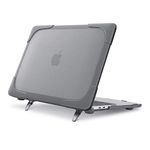 MOSISO Compatible with MacBook Pro 13 inch Case 2024 2023 2022 2021 2020 Release M2 M1 A2338 A2289 A2251 with Touch Bar, Heavy Duty Protective Plastic Hard Shell Case with Fold Kickstand, Gray