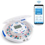 Live Fine Smart WiFi Automatic Pill Dispenser Clear Lid | 28-Day Medication Organizer Up to 9 Doses Per Day for Care Monitoring with Lock Key, Light/Sound Alarms for Prescriptions & Vitamins