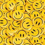 200 Pcs Yellow Happy Smile Face Button Pin Retro Pinback Buttons Badge Classic Smile Face Pin for Backpacks Accessory Women's Novelty Buttons and Pins, 1.25 Inch Diameter