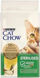 PURINA CAT CHOW | Adulte | Aliments Secs pour Chat Stérilisé | Poulet | 10 kg | Sac