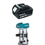 Makita 3AH Battery BL1830 with DRT50ZX4 18V LXT Brushless Router (Tool only) W/Dust Extraction