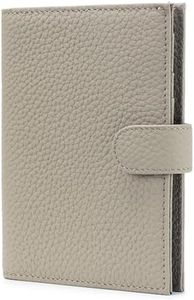 LnxLtw Passport Wallet for Women – RFID Blocking Passport Cover with 1 Passport Slot & 3 Card Slots, Coin Pocket & SIM Slot – Slim Genuine Leather Travel Organizer Grey