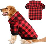 Plaid Dog Hoodie Sweatshirt Sweater for Large Dogs Cat Puppy Clothes Coat Warm and Soft(L)