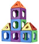 Discovery Toys CONNECTIX Magnetic Building Tiles | Kid-Powered Learning | STEM Toy | Set of 30 Magnetic Squares and Triangles in 6 Colors | 2D & 3D | 3 Years and Up | Non-Toxic and BPA-Free