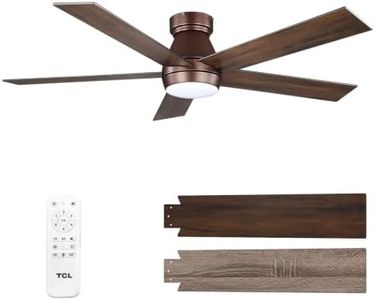 TCL 52" Bronze Flush Mount Ceiling Fan with Light & Remote